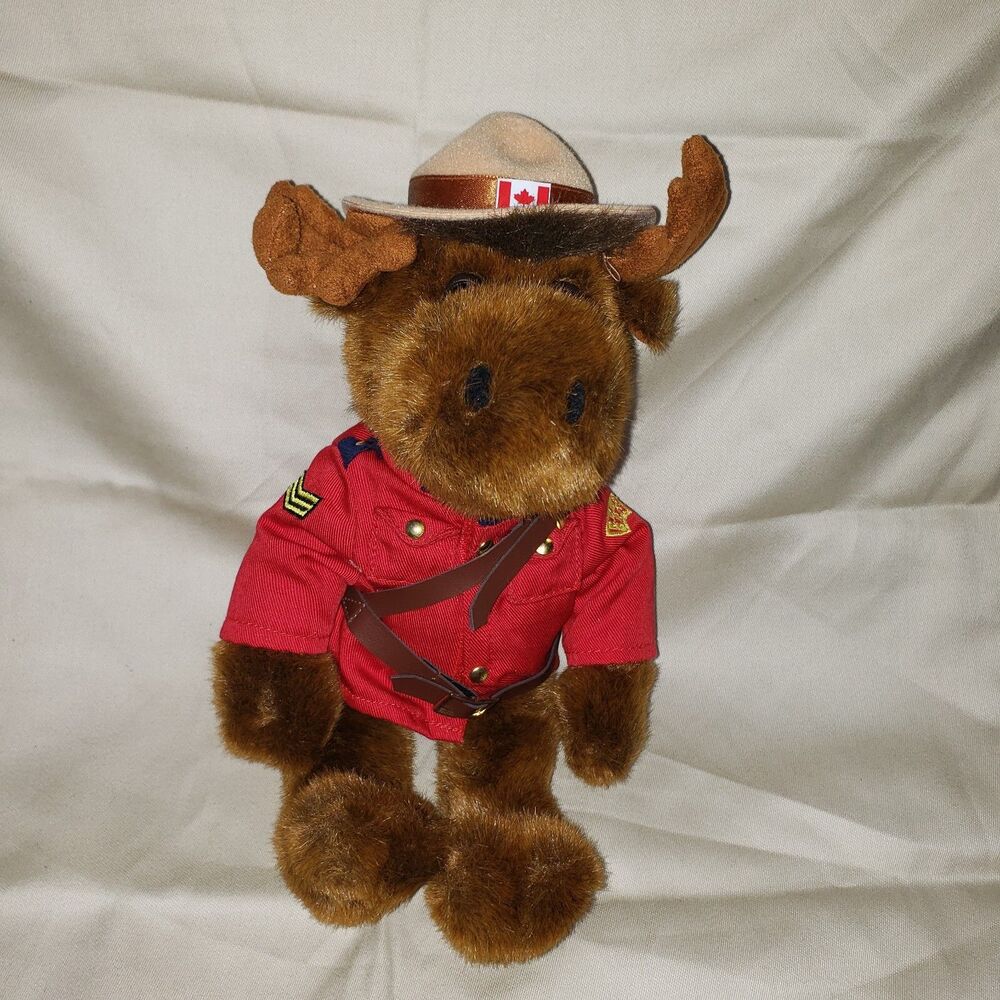 Stuffed Animal House Sergeant Bull Moose Plush Royal Canadian Mounted Police 9"